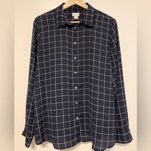 J. Crew Windowpane Button Down Shirt Size M
